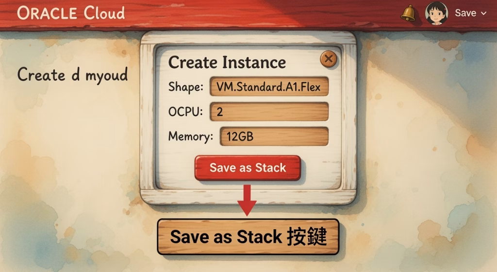 Oracle Console Save as Stack 按鈕位置 Terraform 匯出